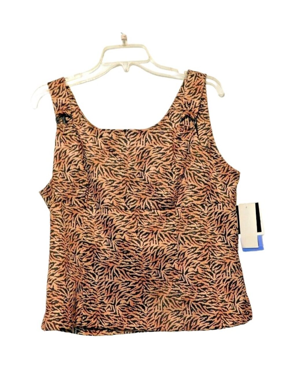 Sag Harbor Animal Print Shell Sleeveless Misses 14 Brown Black NEW - Picture 4 of 6